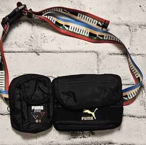 Puma Sport Belt Bag Multi Pocket Black Waist Pack Color Strap